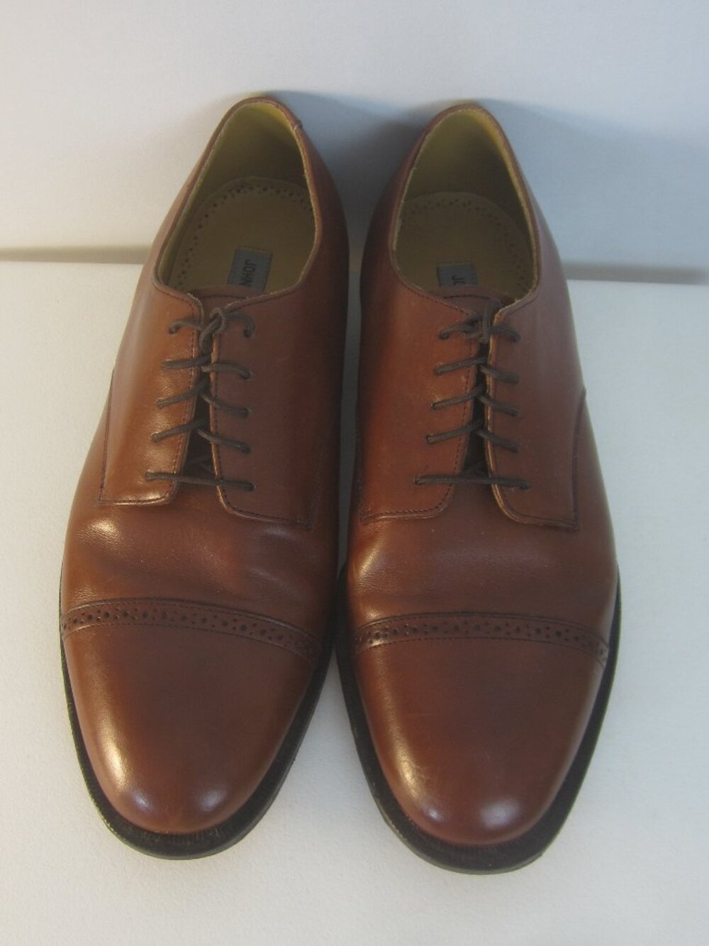 Johnston & Murphy Aristocraft Men 9 E Brown Leather Cap Toe Dress Shoes Classic - Picture 3 of 14